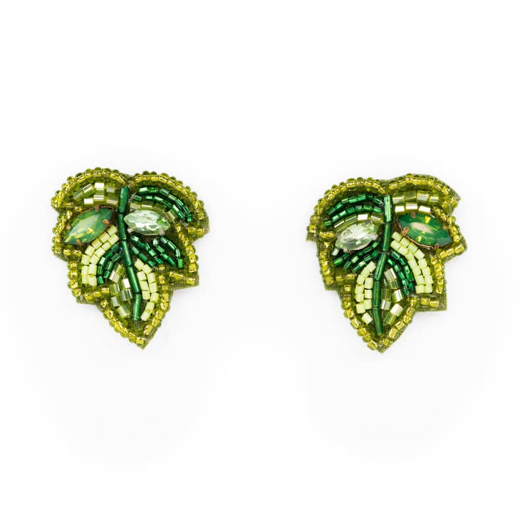Palm Leaf Mini Statement Stud Earrings