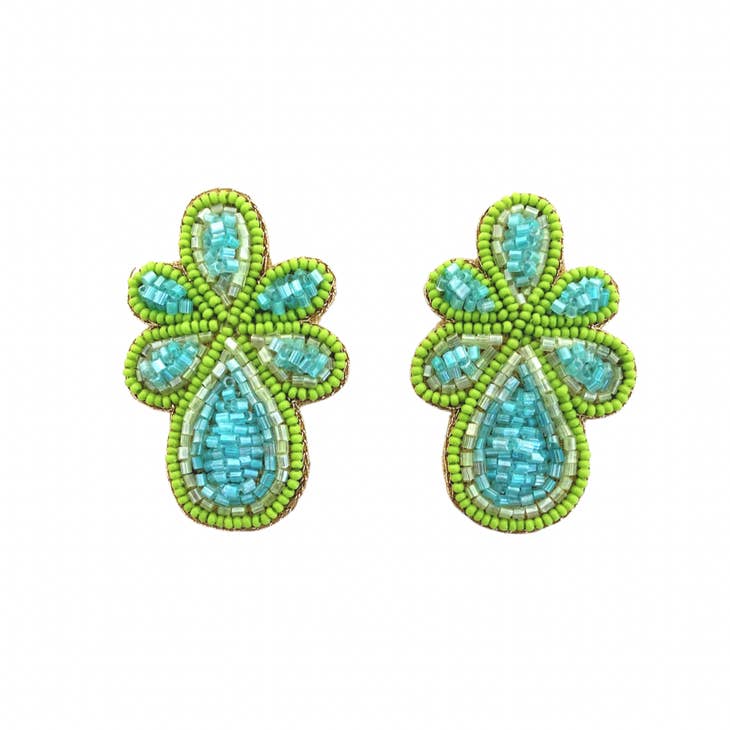 Mercer Turquoise & Green Statement Stud Earrings
