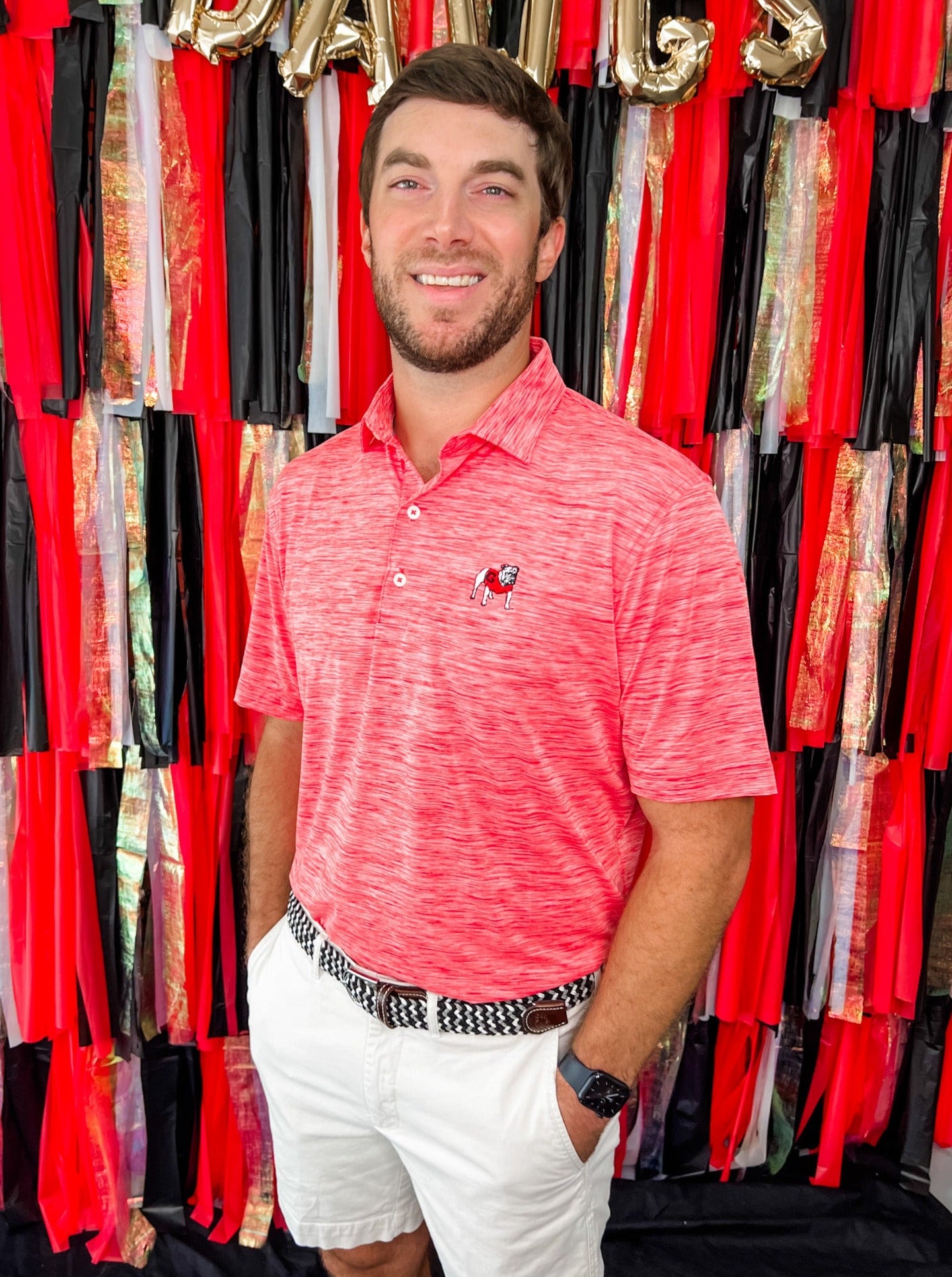Huron Heathered Polo in Red | Johnnie-O